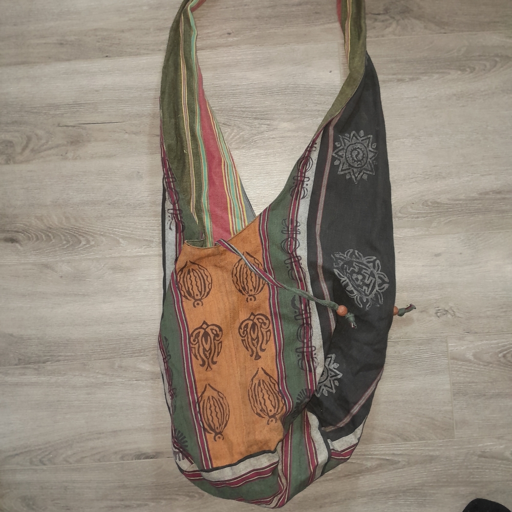Striped Green and Red Women's Bag - Picture 3 of 4